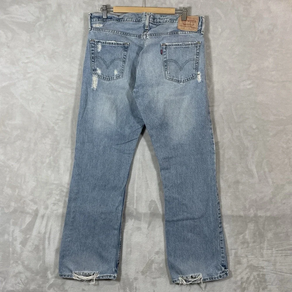 Vtg Levis 527 Jeans Mens 36x32 Distressed Faded Y2K 2000s 2005 Low Rise Boot Fit